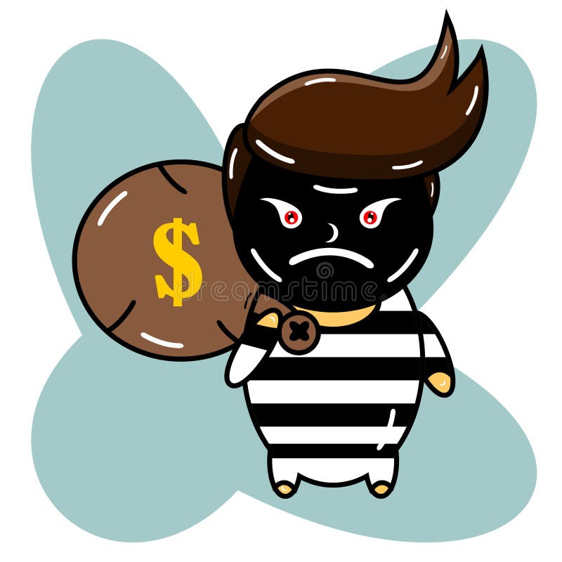 Bad boy robber stock vector. Illustration of happy, cartoon - 206740477 Bad boy robber stock vector. Illustration of happy, cartoon - 206740477