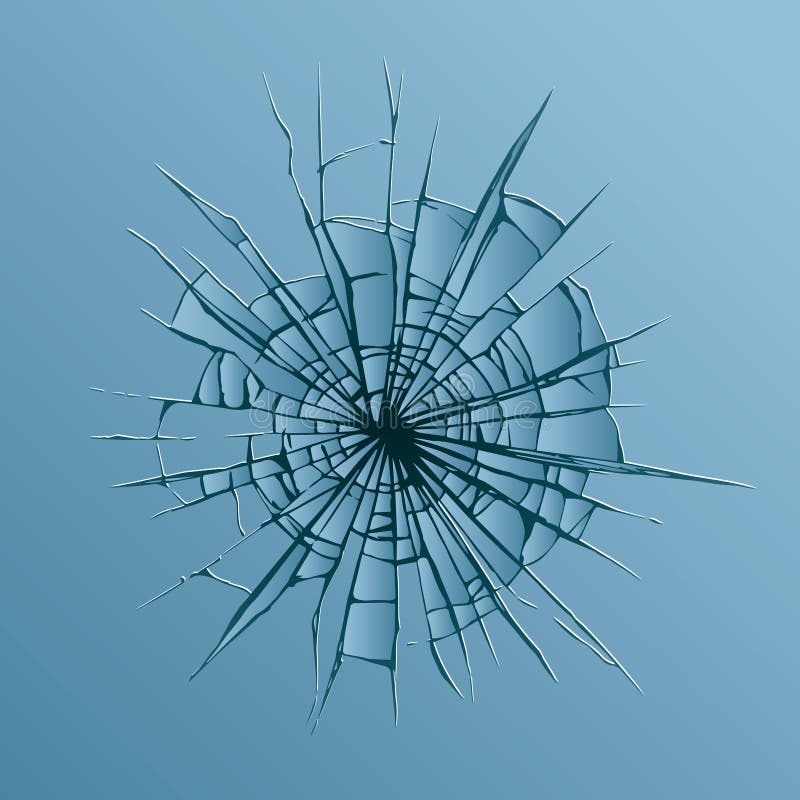 Broken Glass. Vector Drawing Stock Vector - Illustration of destruction