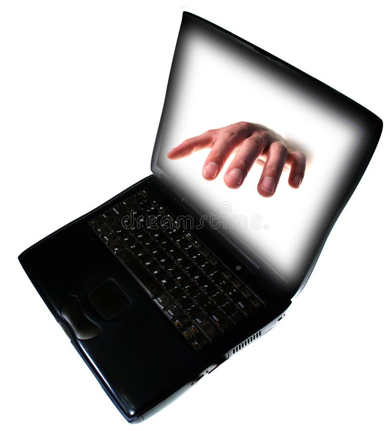 Crime do Internet do portátil do PC imagens de stock Crime do Internet do portátil do PC imagens de stock