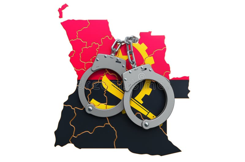 Crime And Punishment In Angola Concept, 3D Rendering Stock Illustration