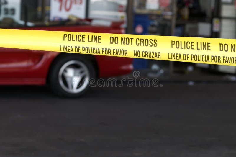 Crime Scence at Gas Station Stock Photo - Image of risky ...