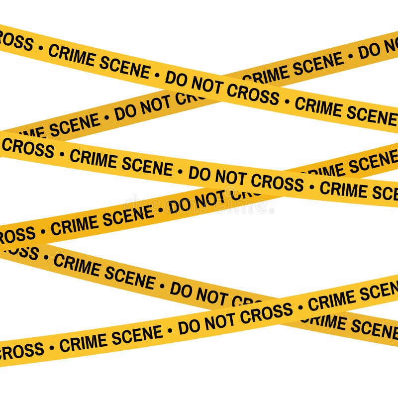 Crime Scene Yellow Tape, Police Line Do Not Cross Tape. Stock Vector