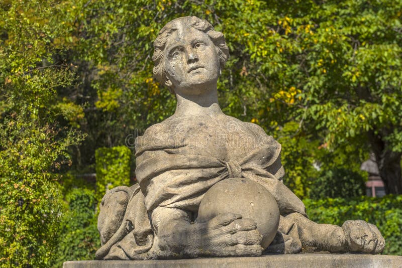 Sculpture of woman - Sphinx at Massandra Palace, Yalta, Crimea
