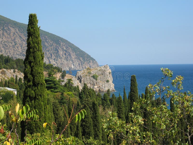 Sea landscape. Recorded in Crimea on Black sea near place Gurzuf in Ukraine. Sea landscape. Recorded in Crimea on Black sea near place Gurzuf in Ukraine.