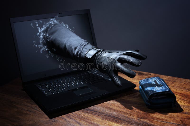Crimen de Internet y seguridad electrónica de las actividades bancarias imagen de archivo