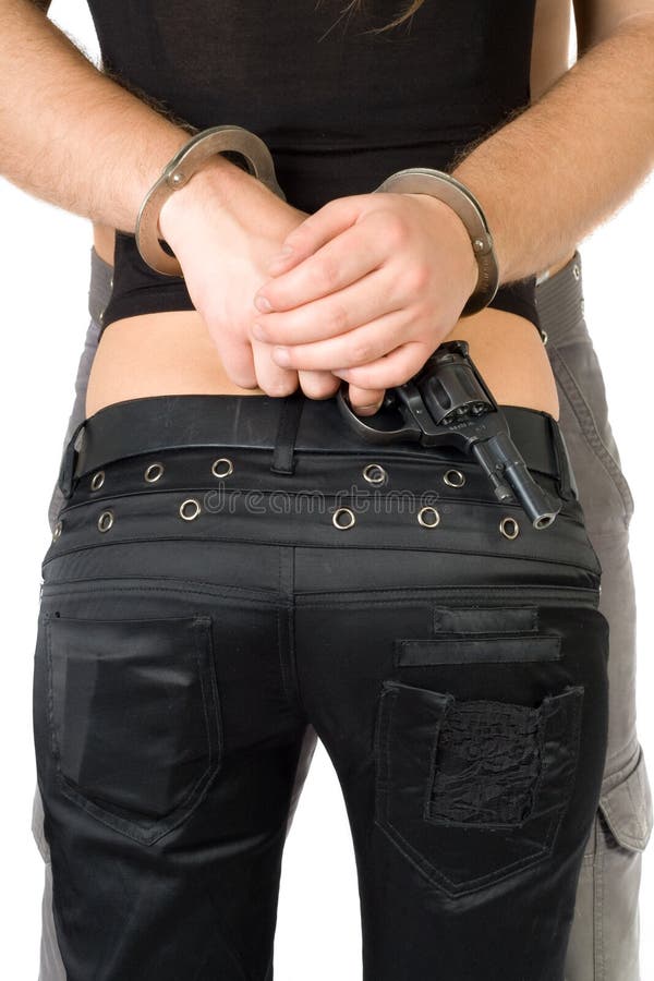 The criminal couple. stock photos