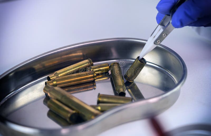 Criminalistic Laboratory, Bullet shell analysis, conceptual image