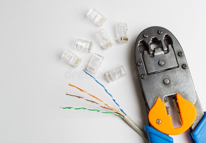 Crimper, Connectors ,rj45 and Cable for Build and Repair Lan