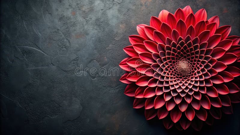 Crimson bloom against dark textured background a study in contrast and form. Generative AI stock illustration