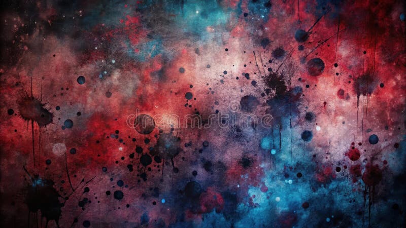 Crimson nebulae and spattered ink an abstract cosmic landscape featuring deep hues and dynamic texture. Generative AI royalty free illustration
