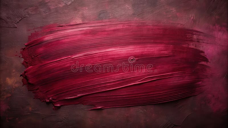 Crimson swirl a rich, textured abstract paint stroke on a deep maroon background. Generative AI stock illustration