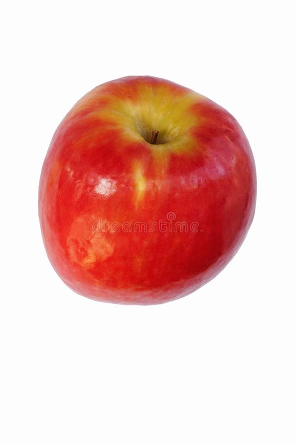 Cripps pink apple (Malus domestica Cripps Pink). Alternate name is Pink lady apple. Image of single apple isolated on white background