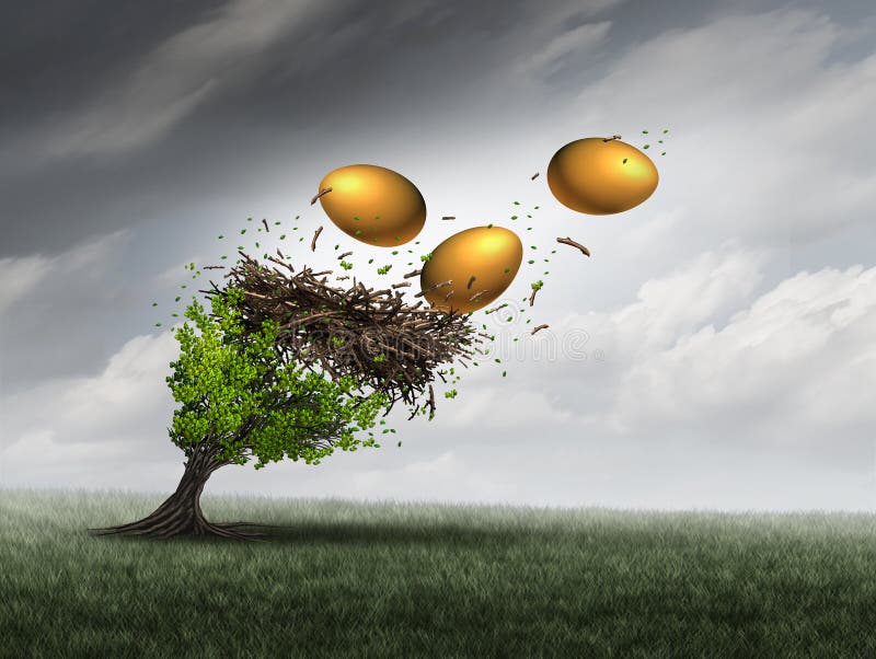 Crise da caixa de pensões ilustração stock Crise da caixa de pensões ilustração stock