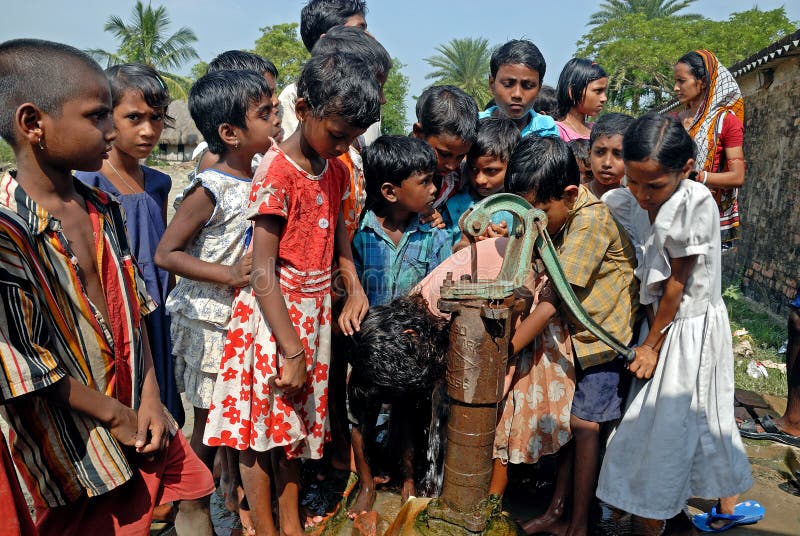 Crise de l'eau en Sundarban-Inde photos stock Crise de l'eau en Sundarban-Inde photos stock