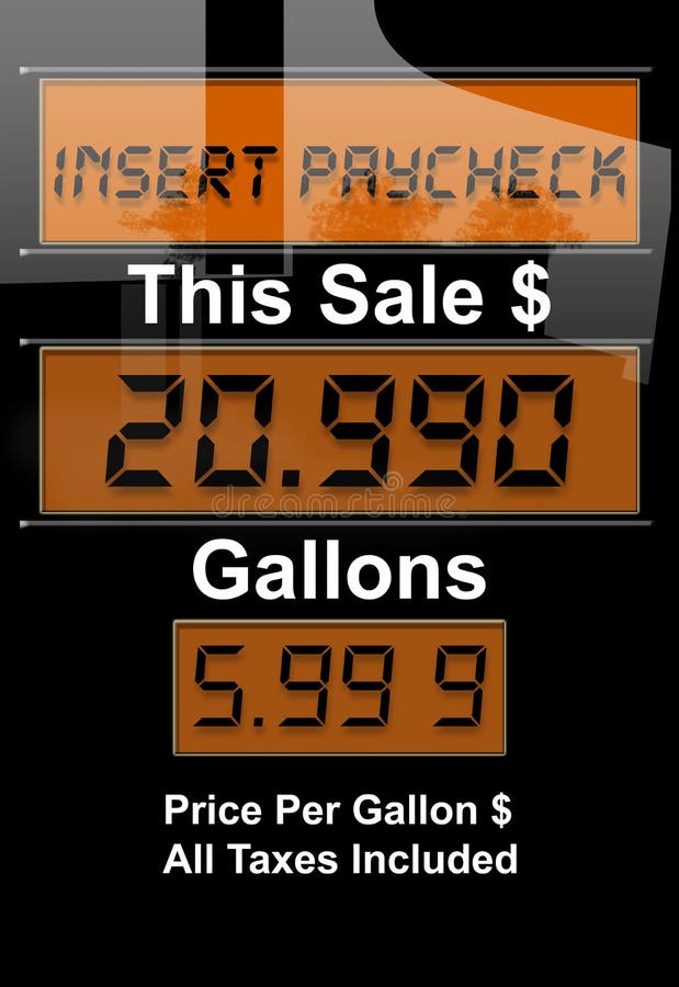 Concept image with gas nozzle digital sales amounts. Concept image with gas nozzle digital sales amounts