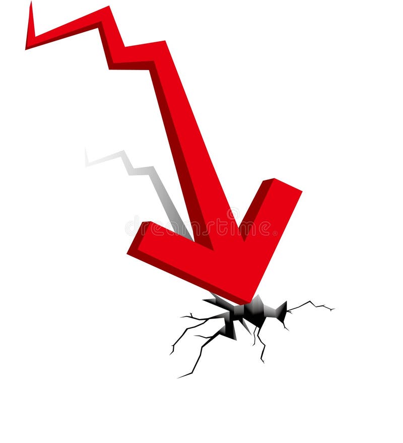 Crise económica. Queda do negócio. ilustração stock Crise económica. Queda do negócio. ilustração stock