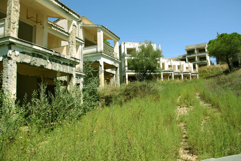 Crise grega dos bens imobiliários fotografia de stock Crise grega dos bens imobiliários fotografia de stock