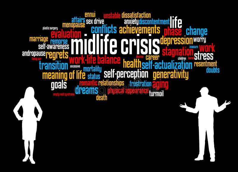 Crisi Di Mezza Età Uomo E Tradimento Crisi di mezza età illustrazione di stock. Illustrazione di ennui