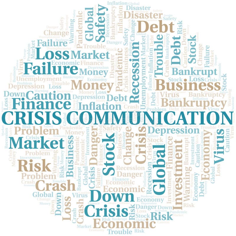 Crisis Communication word cloud create with text only. vector illustration