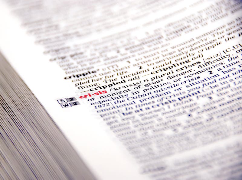 Crisis in dictionary royalty free stock photography Crisis in dictionary royalty free stock photography
