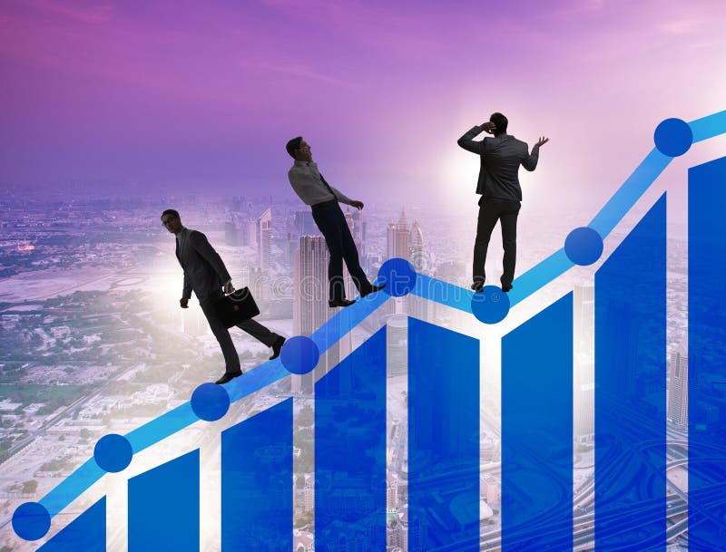 Crisisconcept met afnemende grafiek royalty-vrije stock foto's