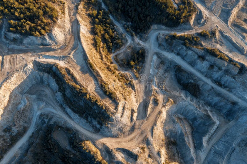 High Resolution Drone Image of a Limestone Mine royalty free illustration