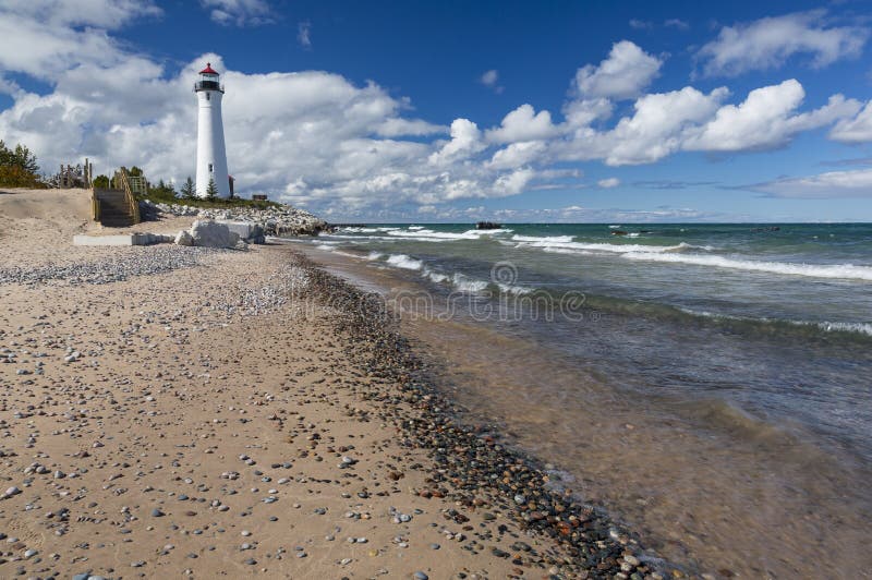 Crisp Point Lighthouse royalty free stock image