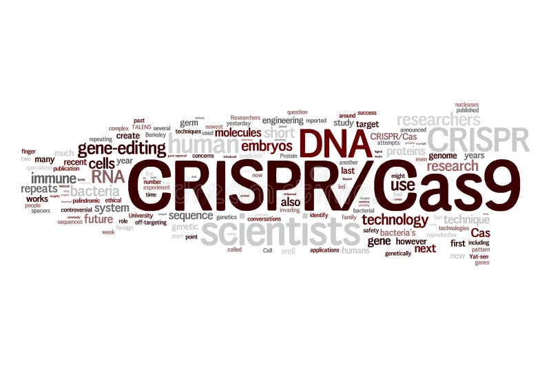 CRISPR/Cas9 systeem om de wolk van het genomen (biotechnologie en genetische biologie) woord uit te geven te regelen en te richte