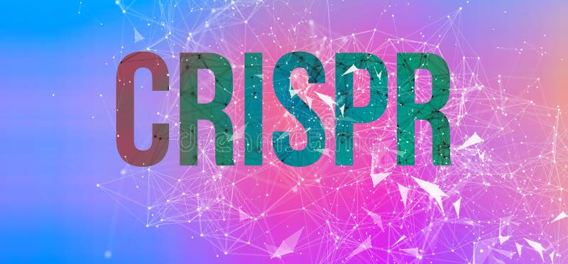 Crispr theme with abstract network lines stock photo