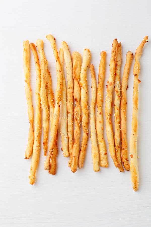 Crispy Bread Sticks with Cheese Stock Image Image of organic, white