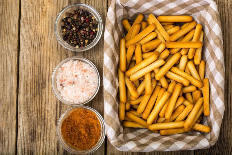 Crispy Bread Sticks with Salt and Spices Stock Image Image of cheese