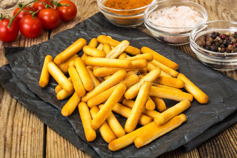 Crispy Bread Sticks with Salt and Spices Stock Photo Image of cheese