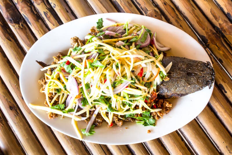 Crispy catfish salad stock image. Image of food, gourmet 32260193