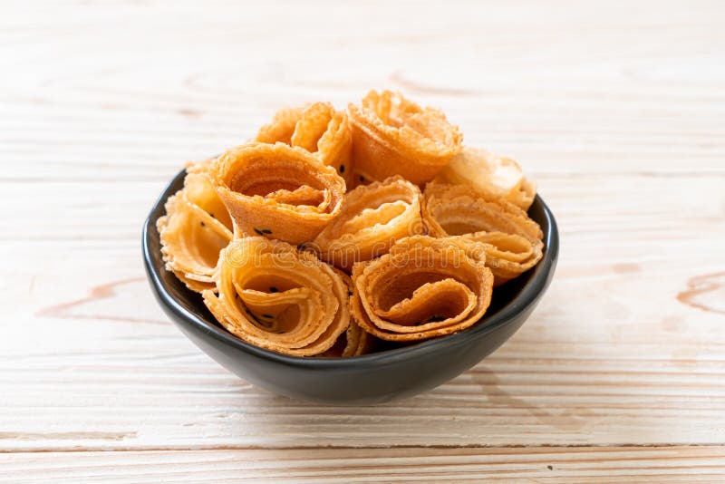Crispy Coconut Roll Asian Snack Stock Image Image of food, isolated