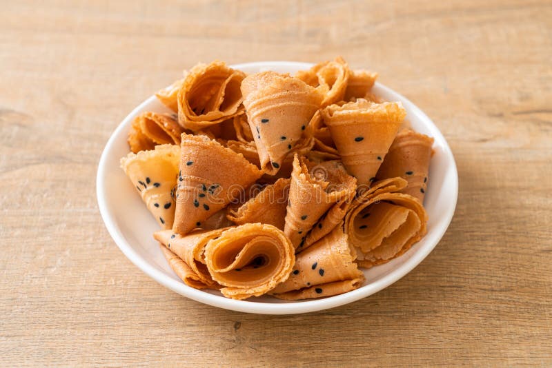 Crispy Coconut Roll Asian Snack Stock Photo Image of closeup