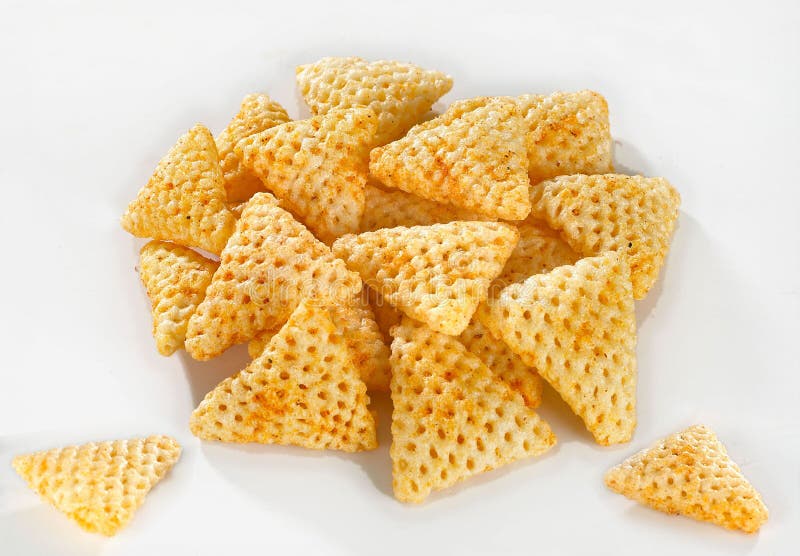 Crispy and crunchy Salty wheat 3d Triangle shape, Papad, tri angle corn puff, fryums or frymus, snack food, Indian Pouch Packing