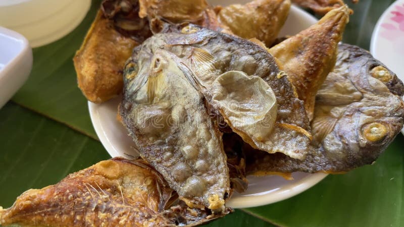 Crispy Dried Fried Boneless Fish Asian Food. Philippine Fish Danguit