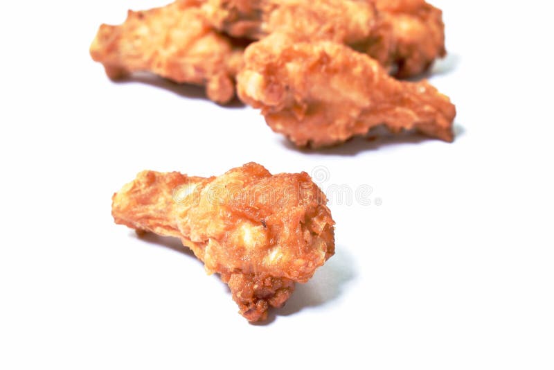 Crispy Fried Chicken Drum Wing on White Background Stock Image Image