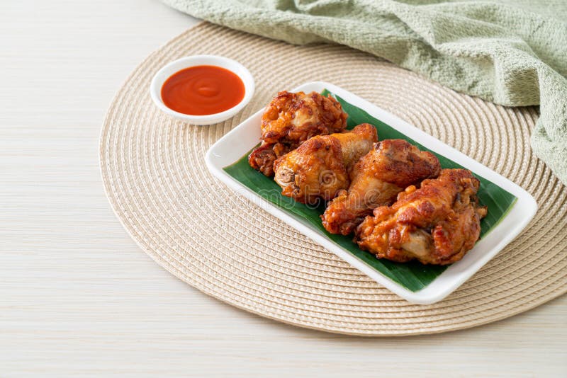 Crispy Fried Chicken with Fish Sauce Stock Photo Image of asian