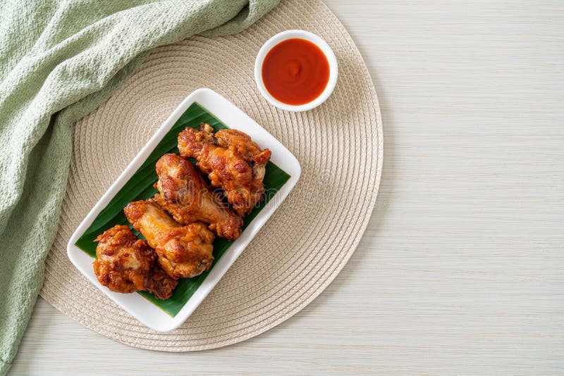Crispy Fried Chicken with Fish Sauce Stock Photo Image of chili