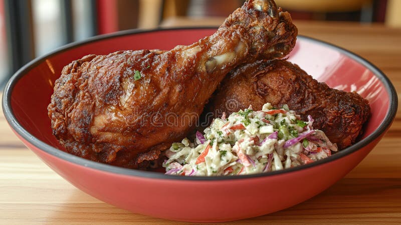 Crispy frito pollo a la sombra restaurante foto de archivo