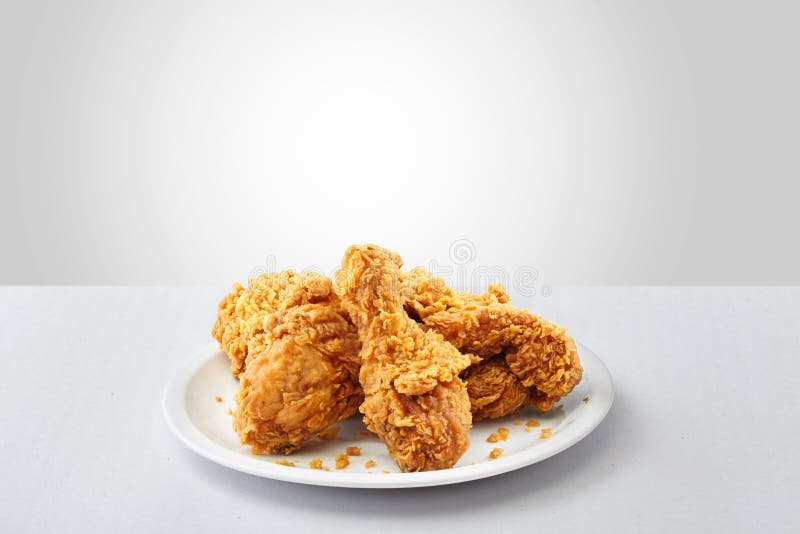 Crispy kentucky fried chicken in a white background royalty free stock photo