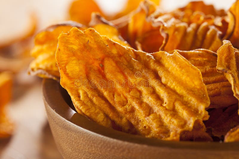 Crispy Orange Sweet Potato Chips Stock Image Image of vegetarian