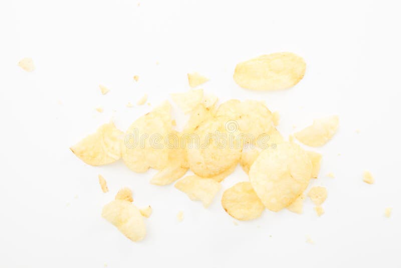 Crispy Potato Chips and Crumbs, on White Stock Photo Image of kitchen