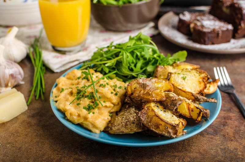 Crispy Smashed Potatoes royalty free stock photography