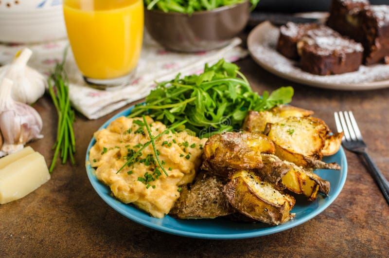 Crispy Smashed Potatoes royalty free stock image
