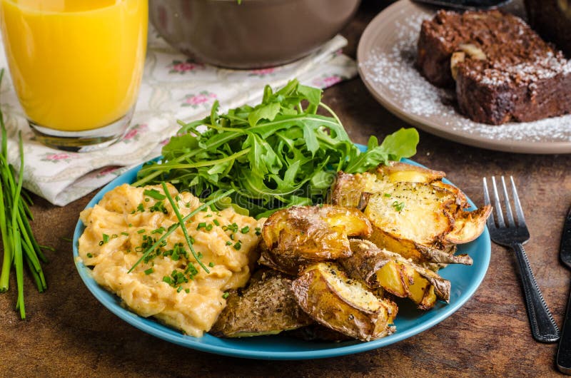 Crispy Smashed Potatoes royalty free stock images