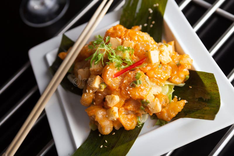 Crispy Thai Shrimp Dish royalty free stock photography Crispy Thai Shrimp Dish royalty free stock photography