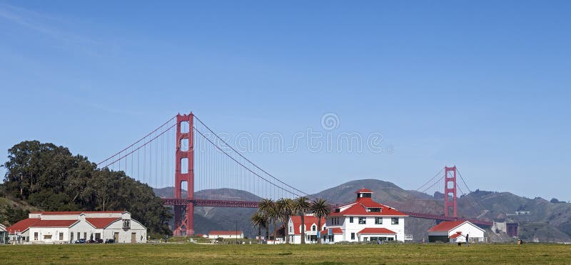Crissy Field & Golden Gate Bridge royalty free stock photo