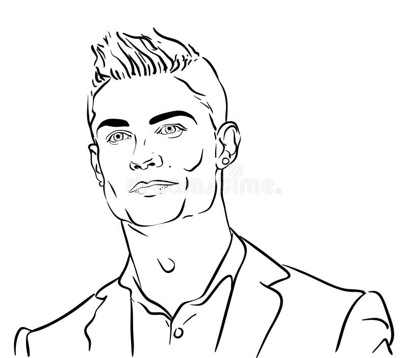 Cristiano-Ronaldo-illustration-vector-line-drawing Editorial Photo ...